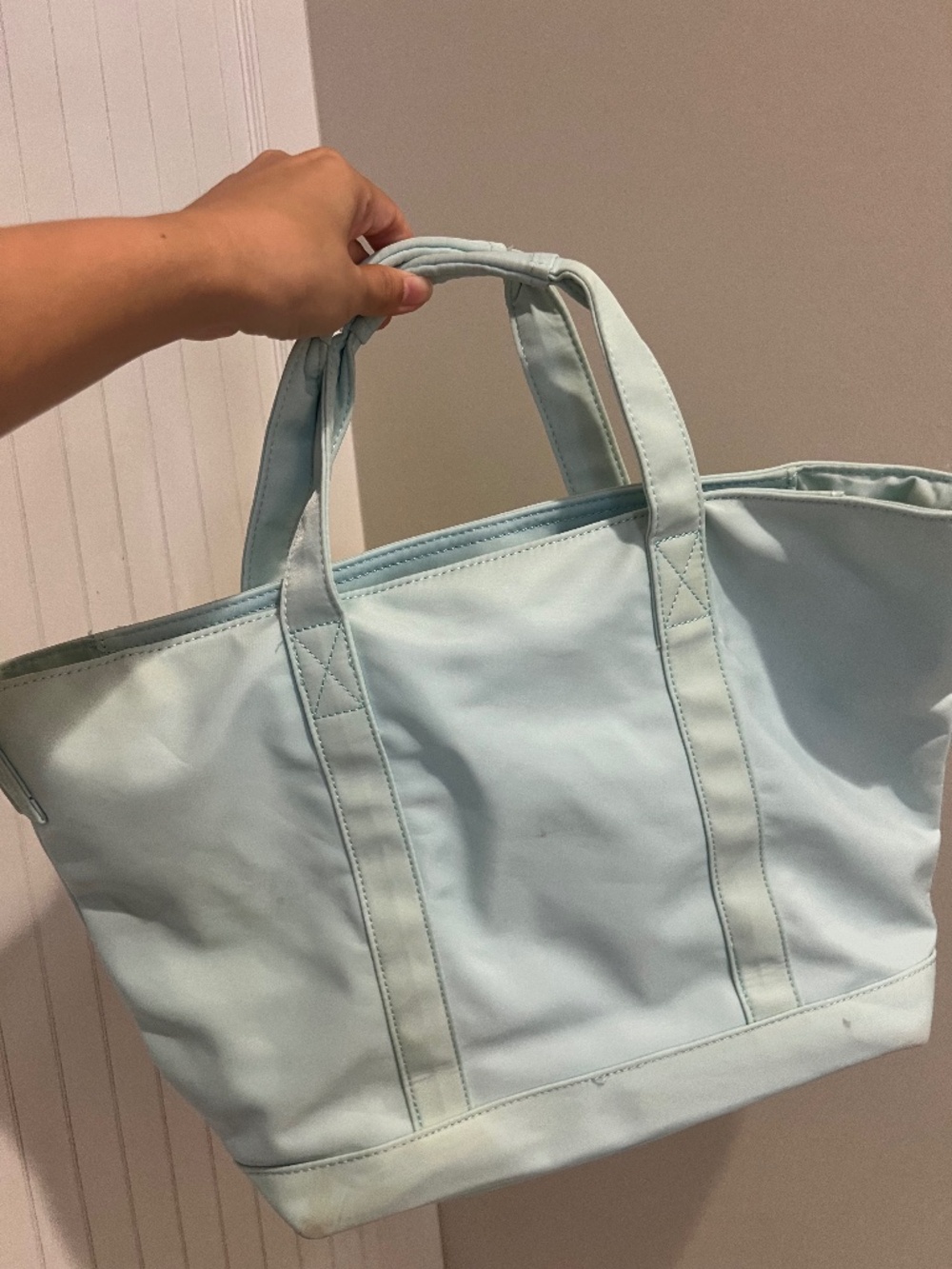 Stoney Clover Lane Pale Blue Tote Bag with Shoulder Strap